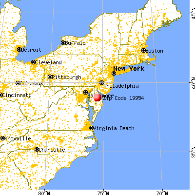 Houston, DE (19954) map from a distance