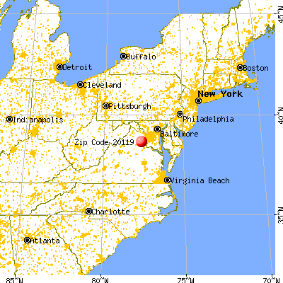Calverton, VA (20119) map from a distance