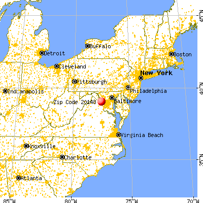 Brambleton, VA (20148) map from a distance