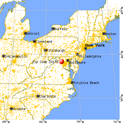 Leesburg, VA (20176) map from a distance