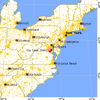 Waldorf, MD (20602) map from a distance