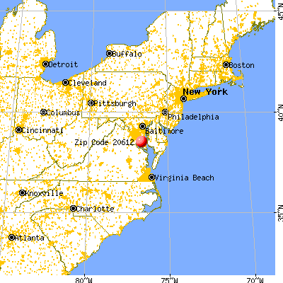 Benedict, MD (20612) map from a distance
