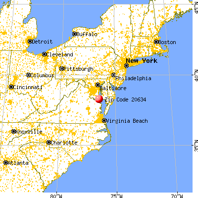 California, MD (20634) map from a distance