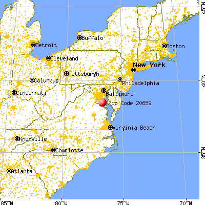 Mechanicsville, MD (20659) map from a distance