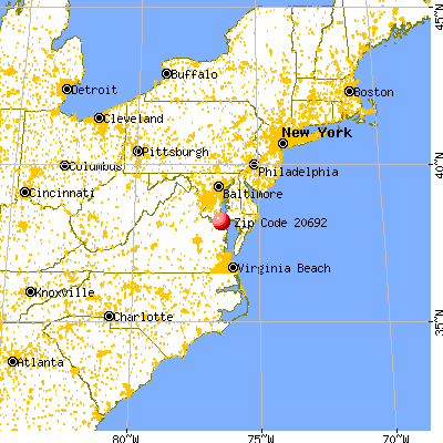 Tall Timbers, MD (20692) map from a distance