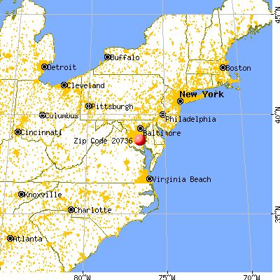 Owings, MD (20736) map from a distance