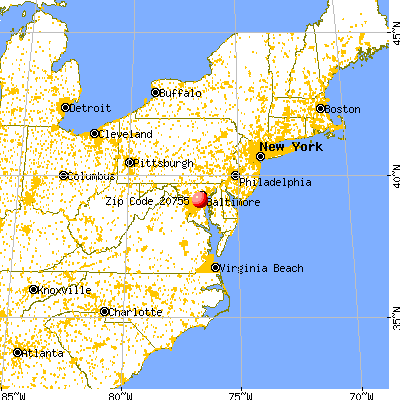 Fort Meade, MD (20755) map from a distance