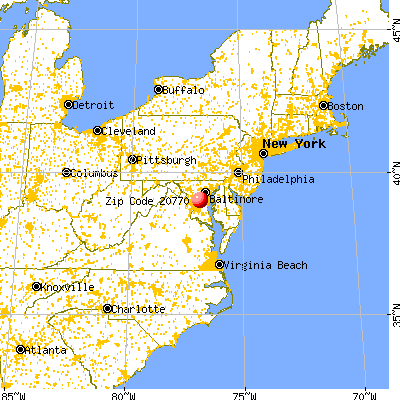 Greenbelt, MD (20770) map from a distance