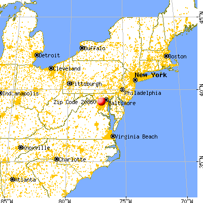 Ashton-Sandy Spring, MD (20860) map from a distance