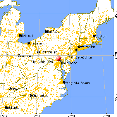 Hampstead, MD (21074) map from a distance