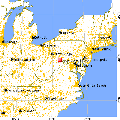 Mount Savage, MD (21545) map from a distance