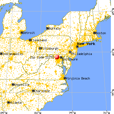 Monrovia, MD (21770) map from a distance