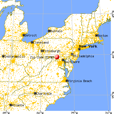 Cavetown, MD (21783) map from a distance