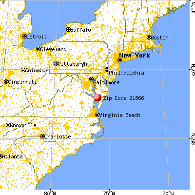 Smith Island, MD (21866) map from a distance