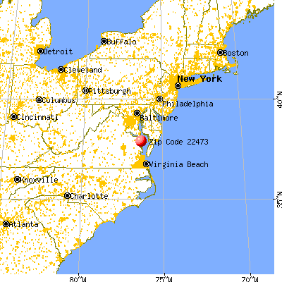 Heathsville, VA (22473) map from a distance