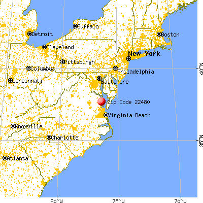 Irvington, VA (22480) map from a distance