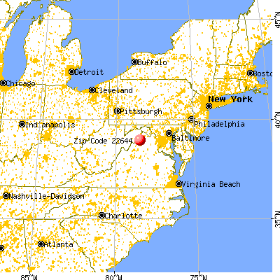 Maurertown, VA (22644) map from a distance