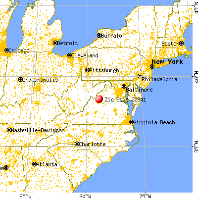 Mount Crawford, VA (22841) map from a distance