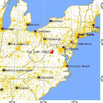 Mount Jackson, VA (22847) map from a distance