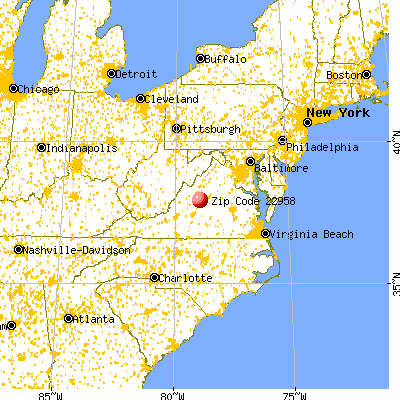 Nellysford, VA (22958) map from a distance