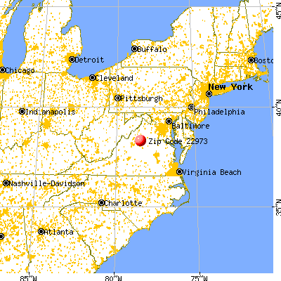 Stanardsville, VA (22973) map from a distance