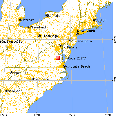 King William, VA (23177) map from a distance