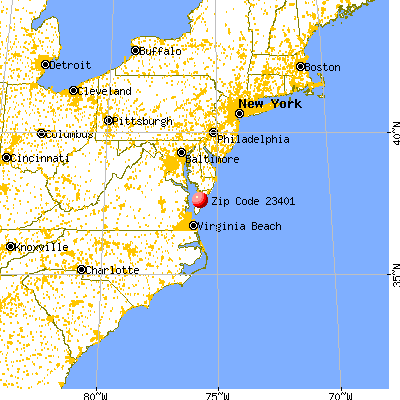 Keller, VA (23401) map from a distance