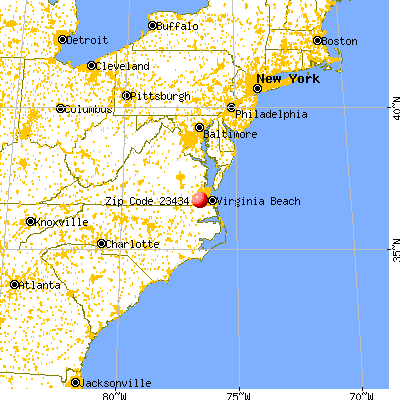 Suffolk, VA (23434) map from a distance