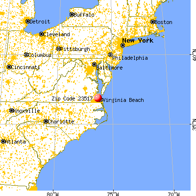 Norfolk, VA (23517) map from a distance