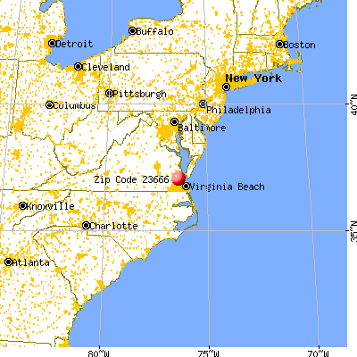 Hampton, VA (23666) map from a distance
