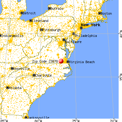 Sedley, VA (23878) map from a distance