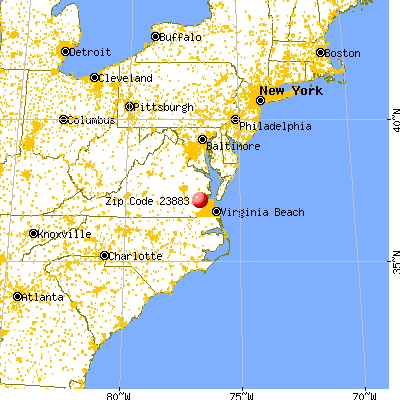 Scotland, VA (23883) map from a distance