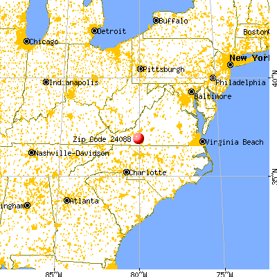 Ferrum, VA (24088) map from a distance