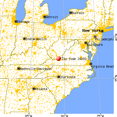 Glen Lyn, VA (24093) map from a distance