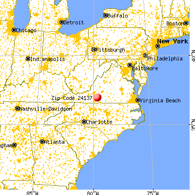 Penhook, VA (24137) map from a distance