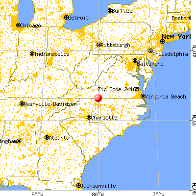 Horse Pasture, VA (24165) map from a distance