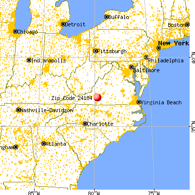 Westlake Corner, VA (24184) map from a distance
