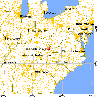 Clinchco, VA (24226) map from a distance