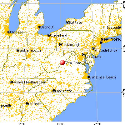 Monterey, VA (24465) map from a distance