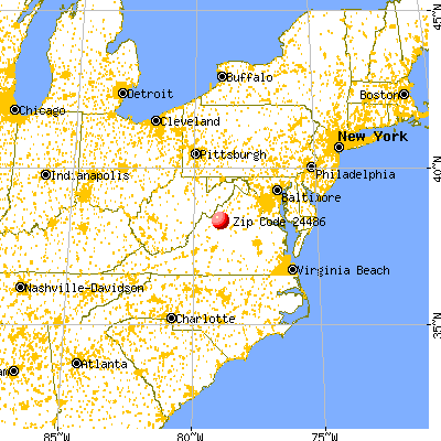 Weyers Cave, VA (24486) map from a distance