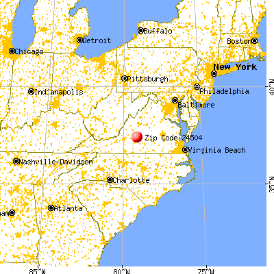 Lynchburg, VA (24504) map from a distance