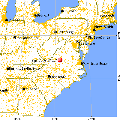 Altavista, VA (24517) map from a distance