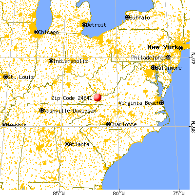 Richlands, VA (24641) map from a distance