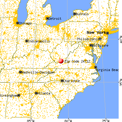 Athens, WV (24712) map from a distance