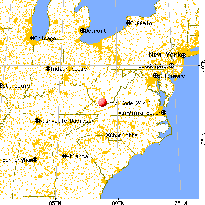 Matoaka, WV (24736) map from a distance