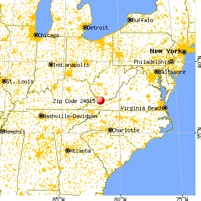 Berwind, WV (24815) map from a distance