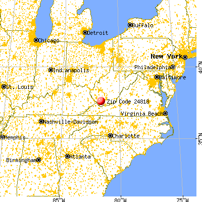 Brenton, WV (24818) map from a distance