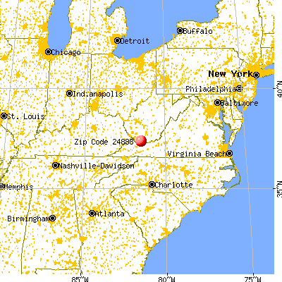 Gary, WV (24888) map from a distance
