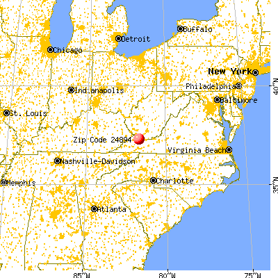 War, WV (24894) map from a distance