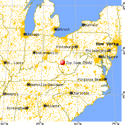 Buffalo, WV (25082) map from a distance